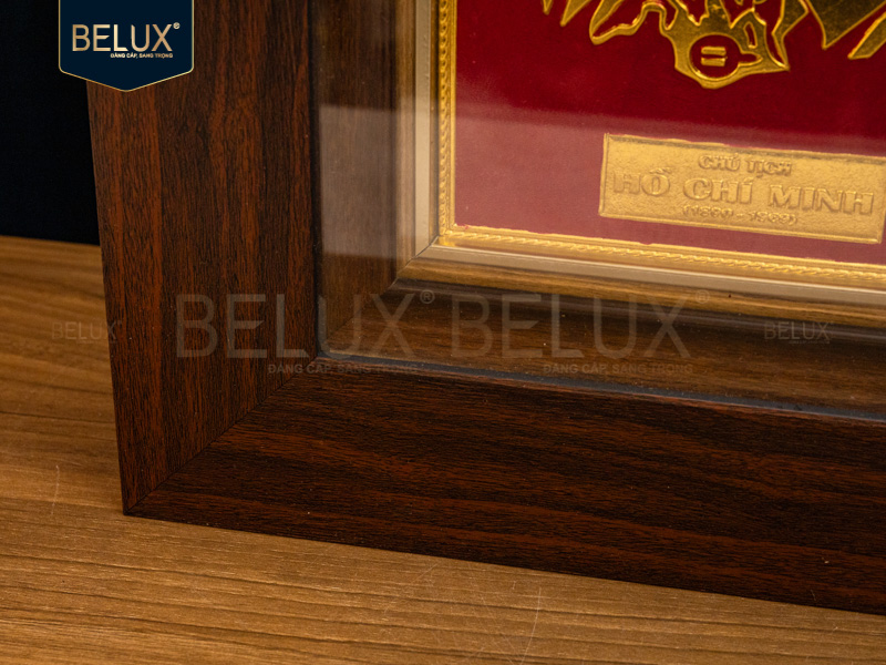 Tranh Bác Hồ mạ vàng 24k 48x38cm